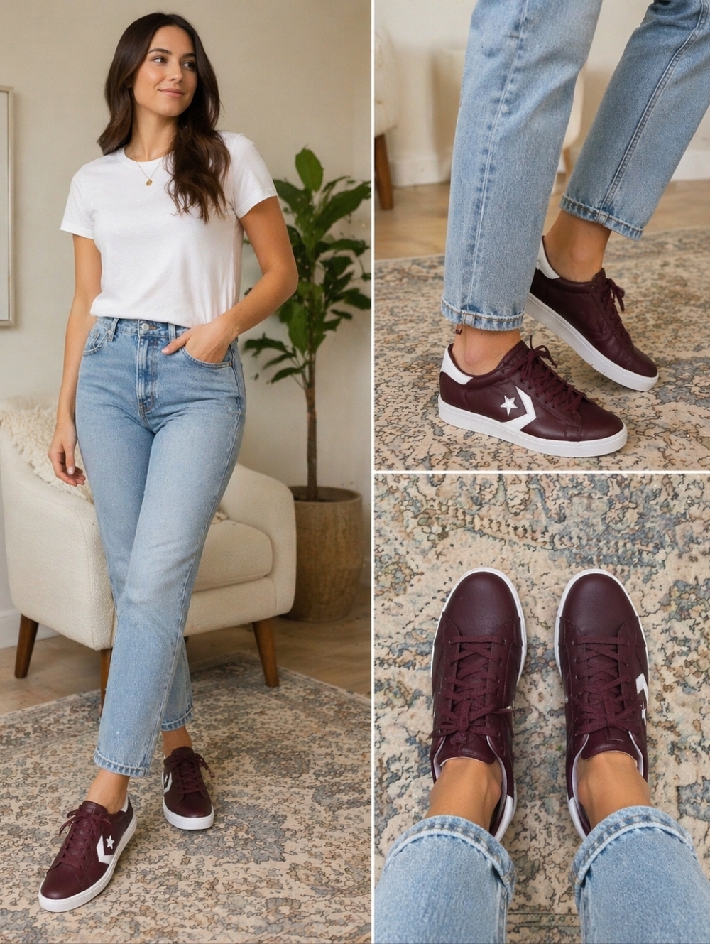 BOGO 30% OFF! Converse Pro Leather Maroon Low-Top Sneakers